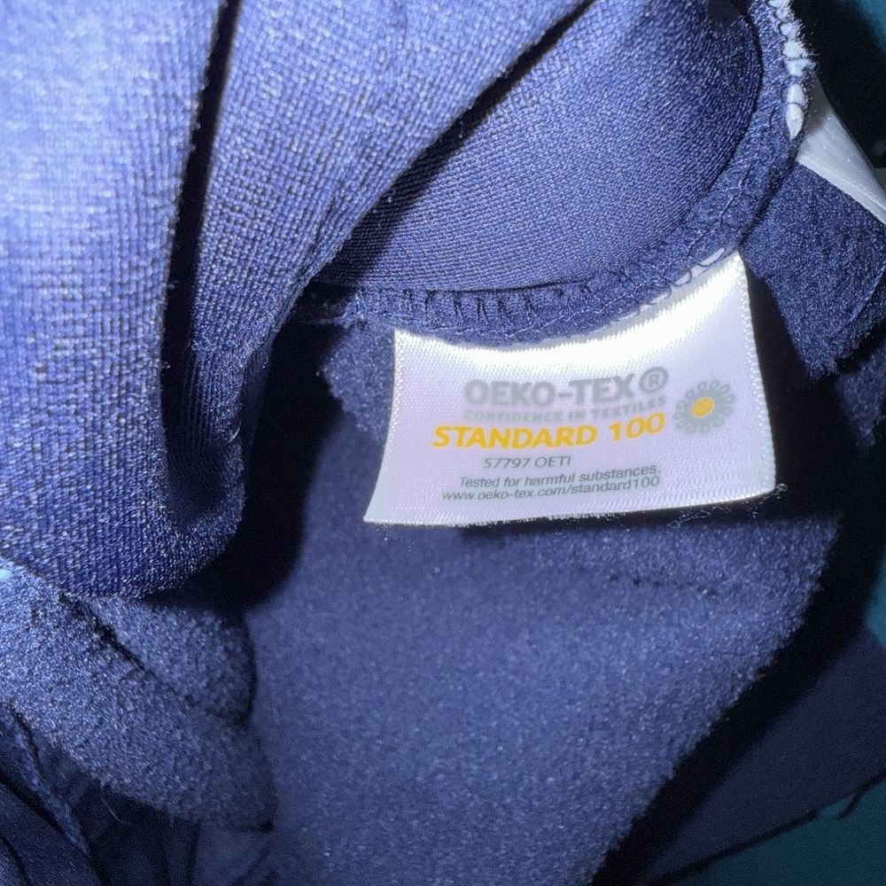 Lands End Mens Medium Fleece Sweatshirt Shirt Quarter Snap Pullover Pockets Blue - Picture 6 of 7